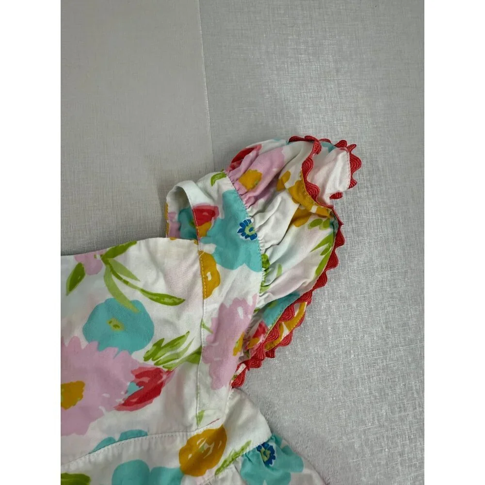 Sage and Lilly Girls Toddler Floral Print Apron Dress Size 3T 100% Cotton